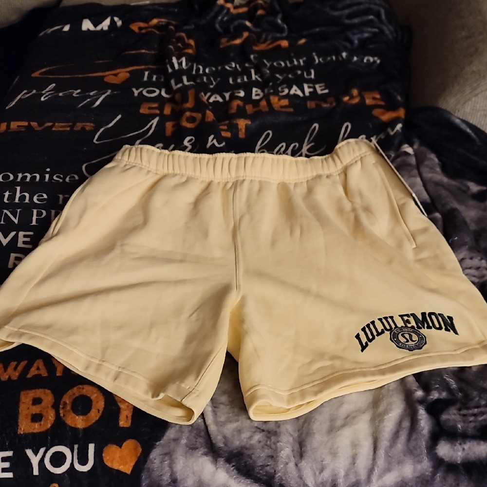 lululemon athletica Light Yellow Mens Athletic Shorts